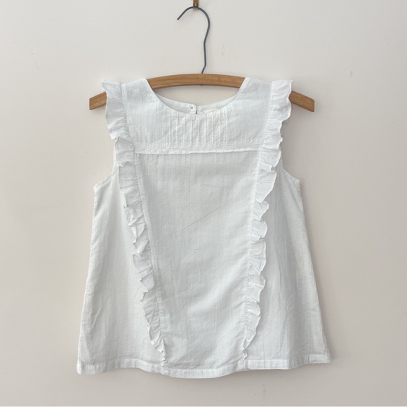 Mini Boden Other - MINI BODEN EUC White Lightweight Ruffle Sleeveless Summer Blouse